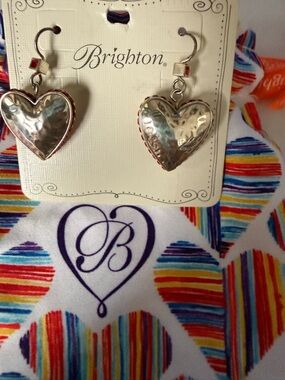 Brighton Silver with Red Crystals on sides Heart